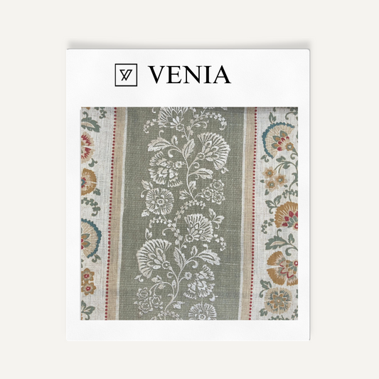 Sage regency bloom upholstery fabric swatch by Venia Home