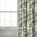 Green riverbend toile fabric as curtain