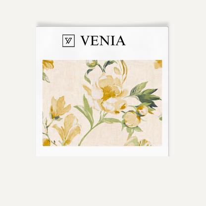 Cream romance bloom upholstery fabric swatch by Venia Home