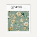 Green romance bloom upholstery fabric swatch by Venia Home