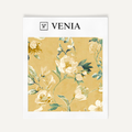 Mustard romance bloom upholstery fabric swatch by Venia Home