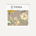 Taupe romance bloom upholstery fabric swatch by Venia Home