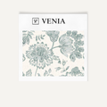 Aqua royal garden upholstery fabric swatch by Venia Home