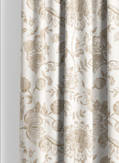 Close-up detail of beige royal garden fabric