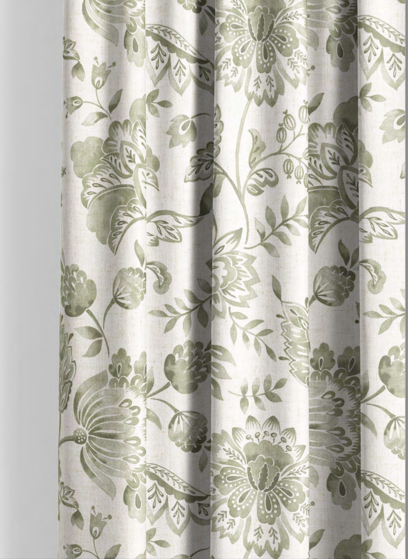 Close-up detail of bottle green royal garden fabric