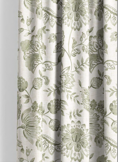 Close-up detail of bottle green royal garden fabric