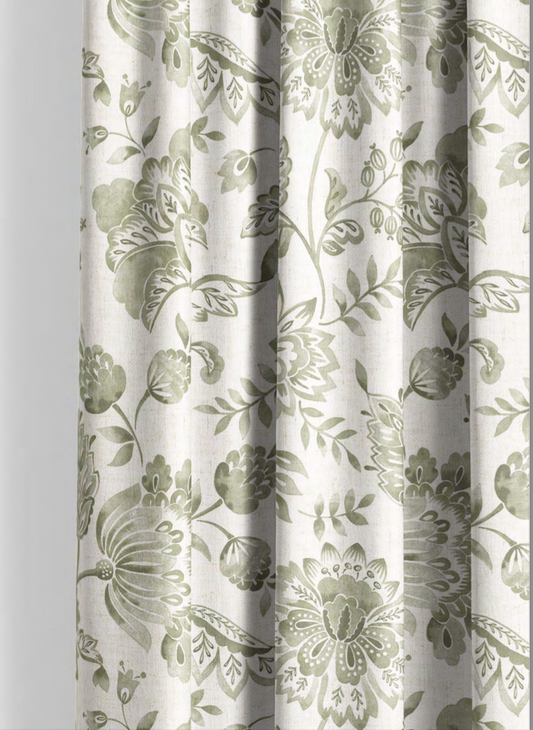 Close-up detail of bottle green royal garden fabric