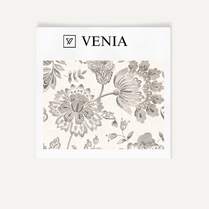 Grey royal garden upholstery fabric swatch by Venia Home
