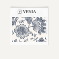 Indigo royal garden upholstery fabric swatch by Venia Home