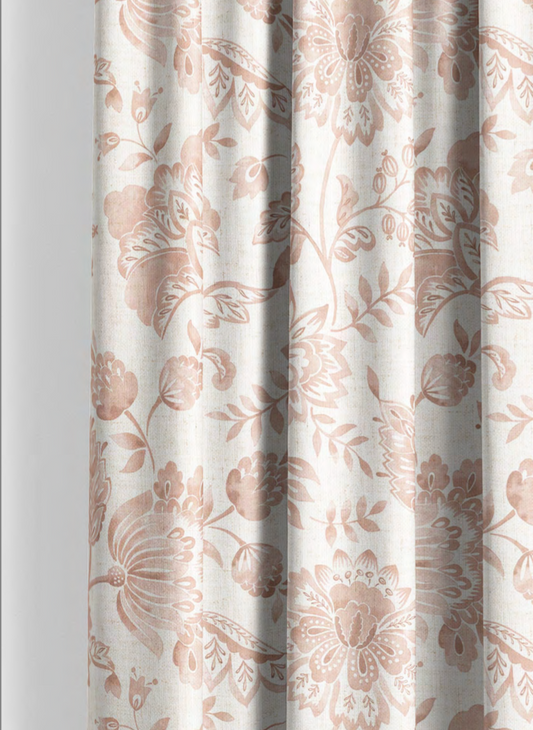Close-up detail of pink royal garden fabric