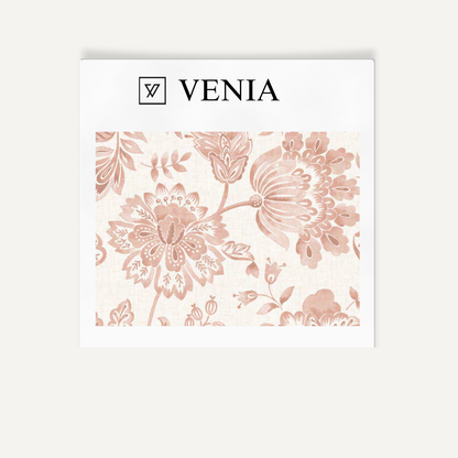 Pink royal garden upholstery fabric swatch by Venia Home