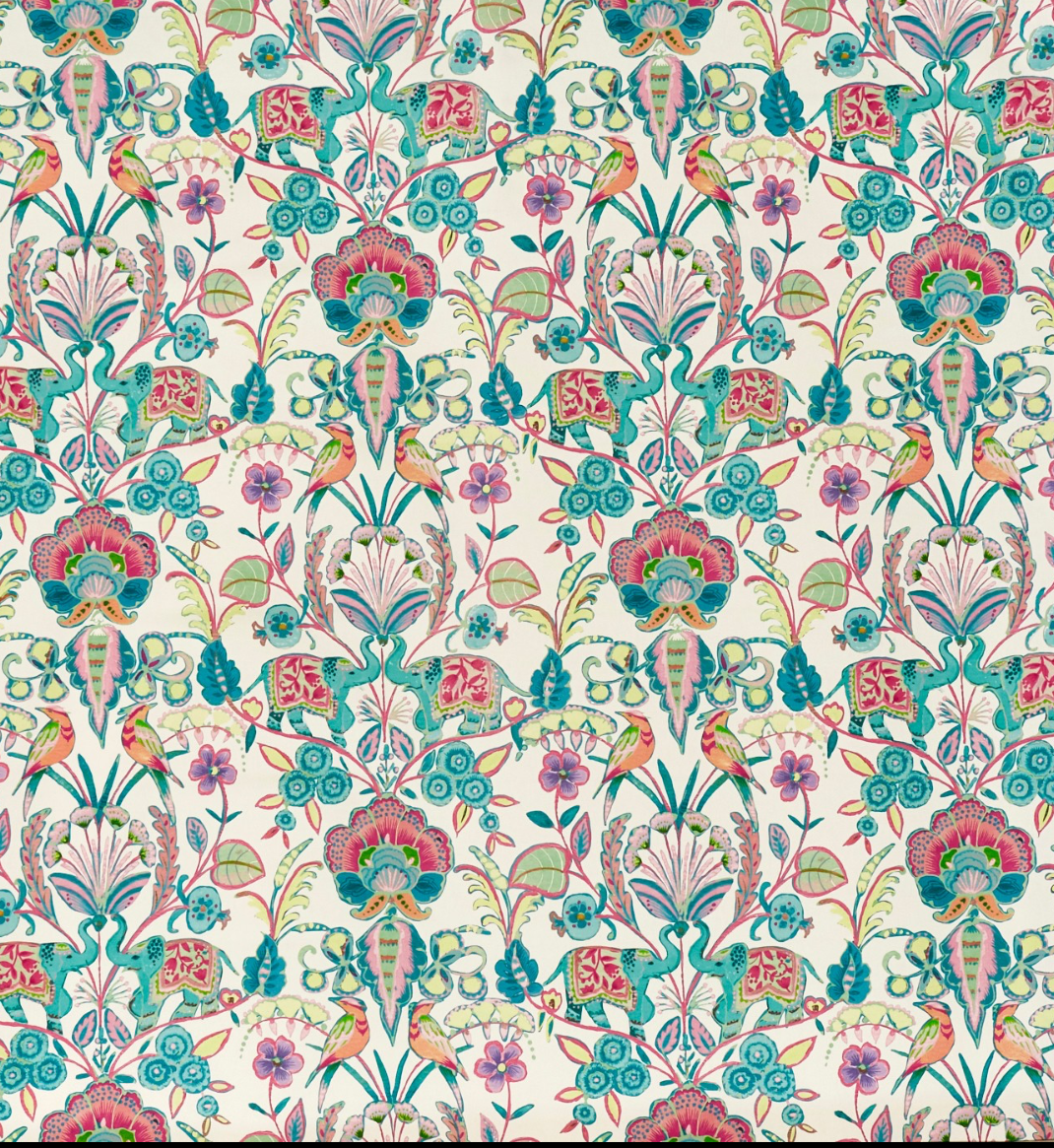 Close-up detail of mint royal march fabric