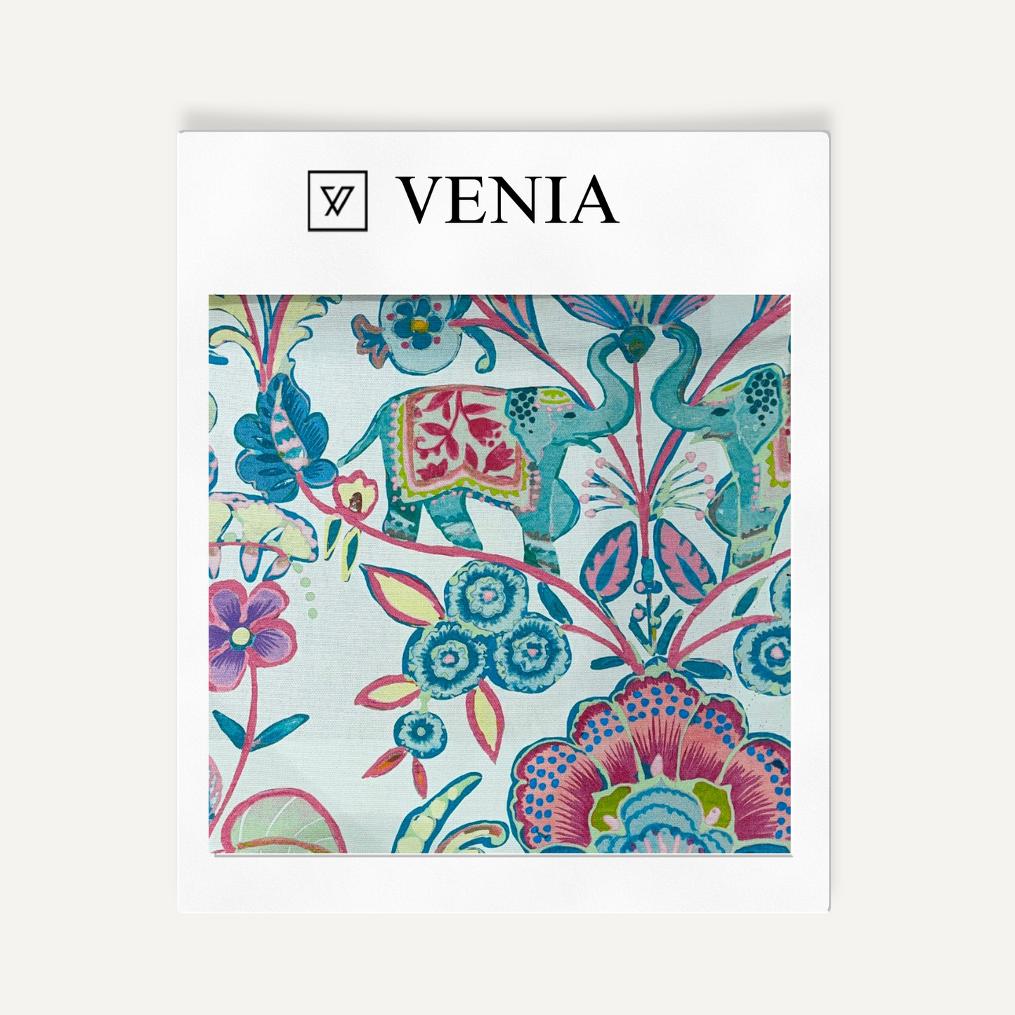 Mint royal march upholstery fabric swatch by Venia Home