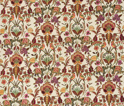 Close-up detail of terracotta royal march fabric