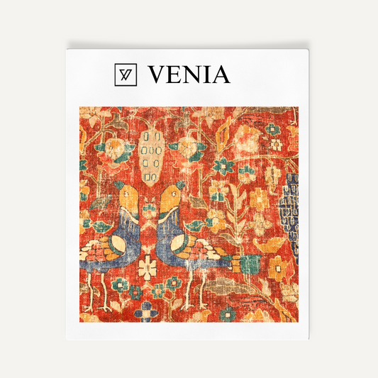 Terracotta rustic impressions upholstery fabric swatch by Venia Home
