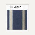 Blue shadow stripes upholstery fabric swatch by Venia Home