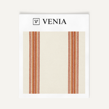 Shadow Stripes Fabric - Ivory with Red Stripes