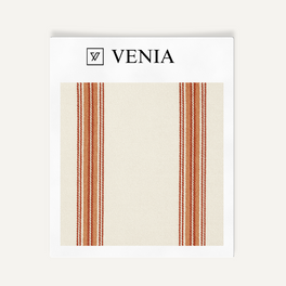 Shadow Stripes Fabric - Ivory with Red Stripes