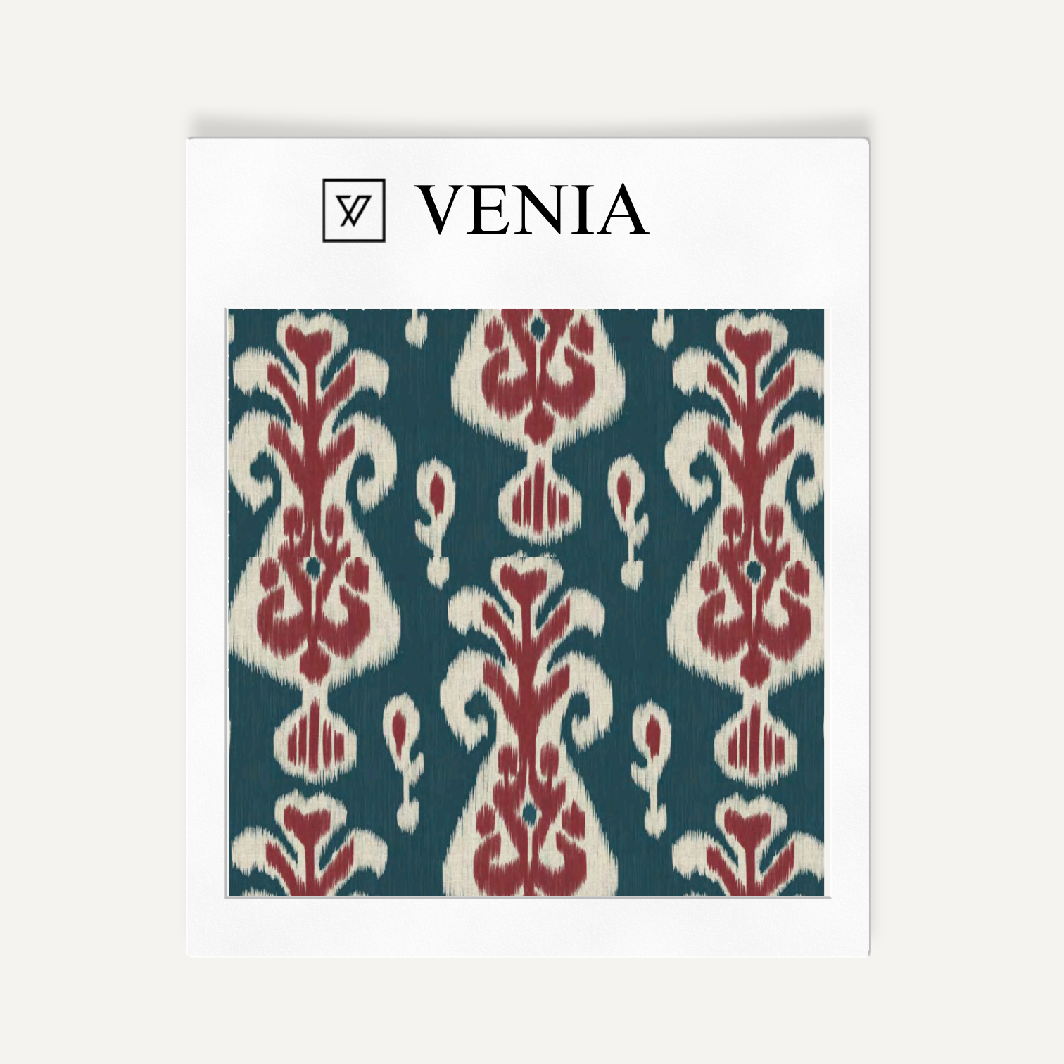 Indigo signature ikat upholstery fabric swatch by Venia Home