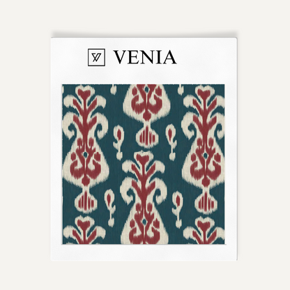 Indigo signature ikat upholstery fabric swatch by Venia Home