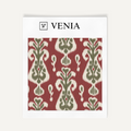 Merlot red signature ikat upholstery fabric swatch by Venia Home