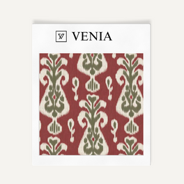 Signature Ikat Fabric - Merlot Red