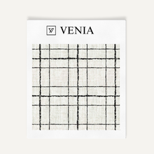 Sketch Grid Fabric - Ivory with Black detail
