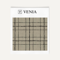 Taupe and black sketch grid upholstery fabric swatch by Venia Home