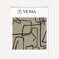 Taupe and black sketch lines upholstery fabric swatch by Venia Home