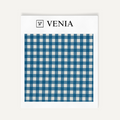 Blue small check gingham upholstery fabric swatch by Venia Home