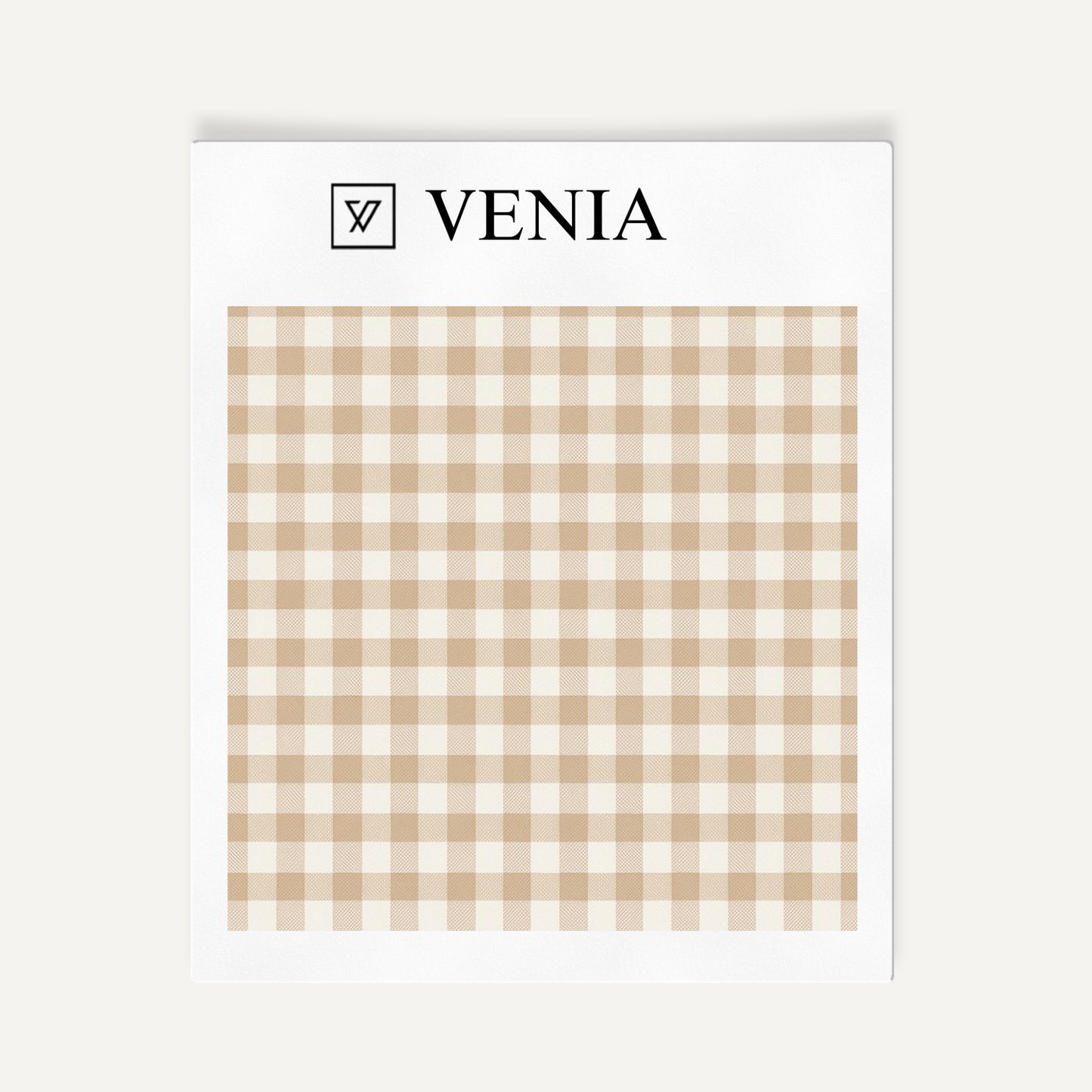 Muted pink small check gingham upholstery fabric swatch by Venia Home