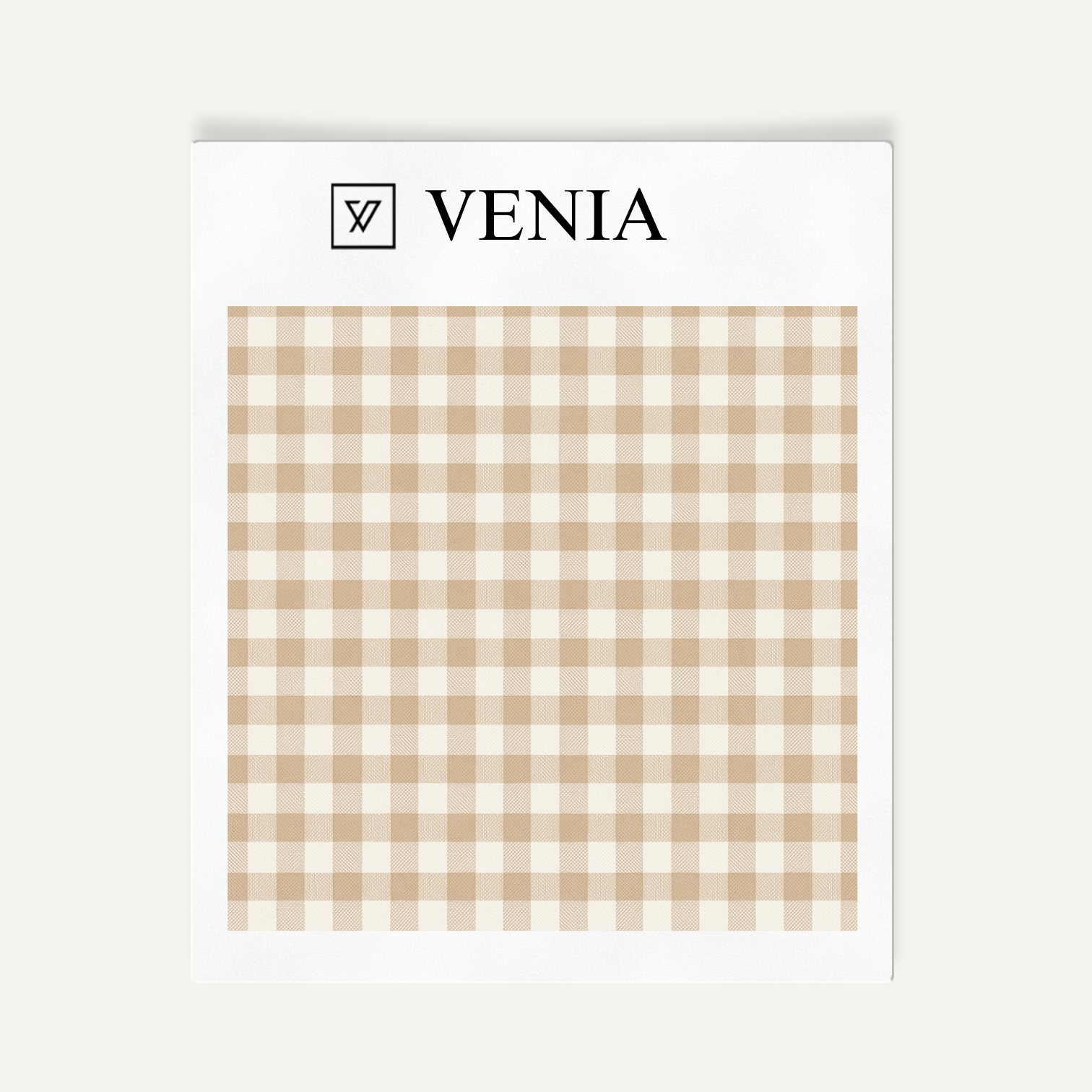 Muted pink small check gingham upholstery fabric swatch by Venia Home