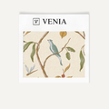 Cream songbird trail upholstery fabric swatch by Venia Home