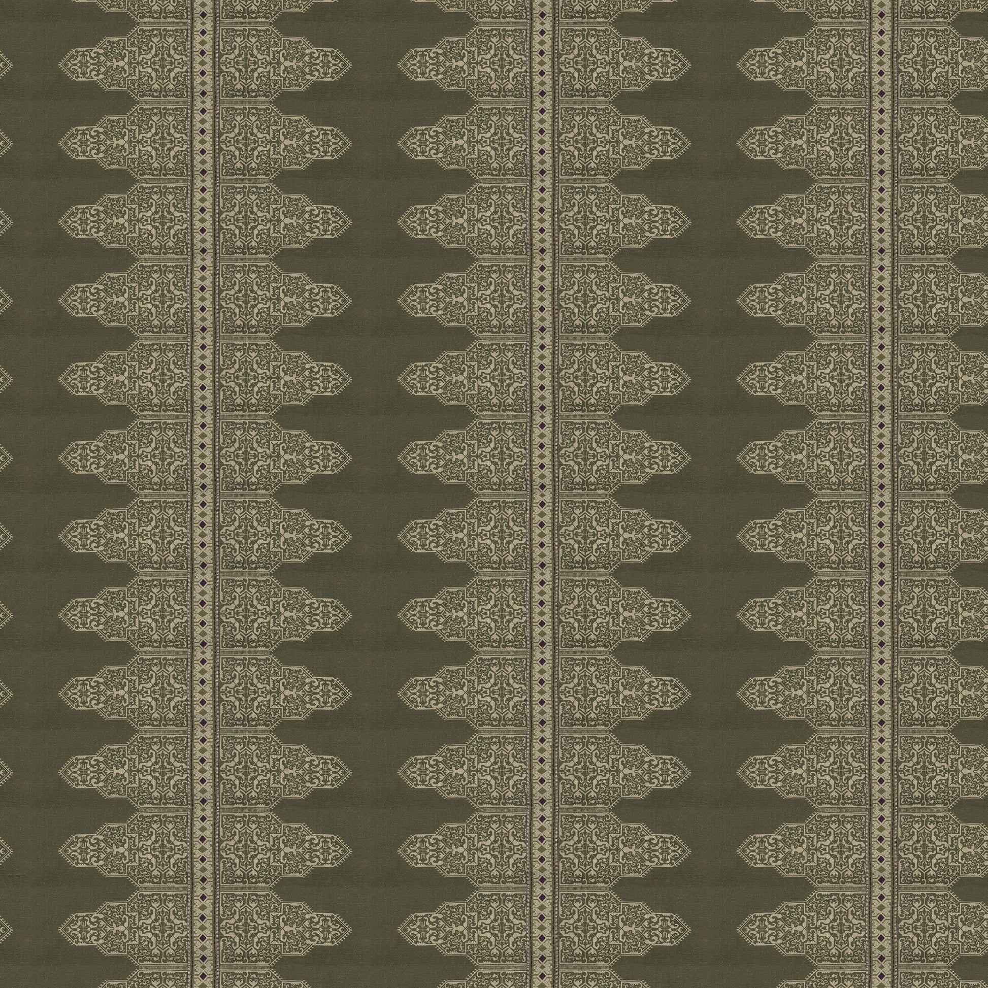 Sage green spice route impressions fabric detail