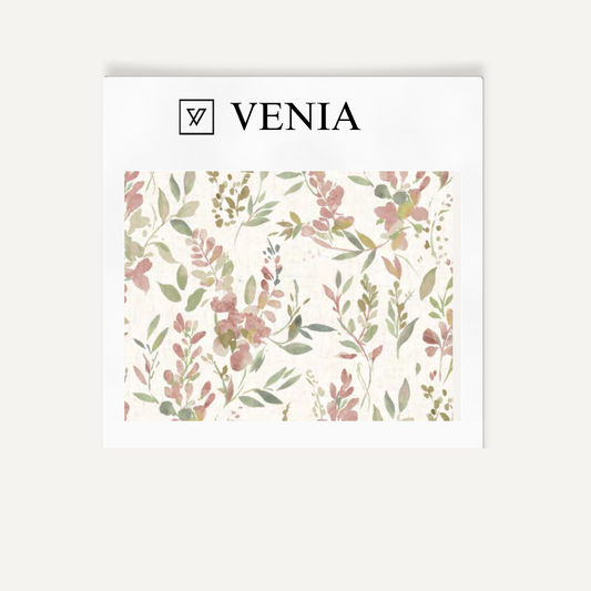 Blush spring meadow upholstery fabric swatch by Venia Home