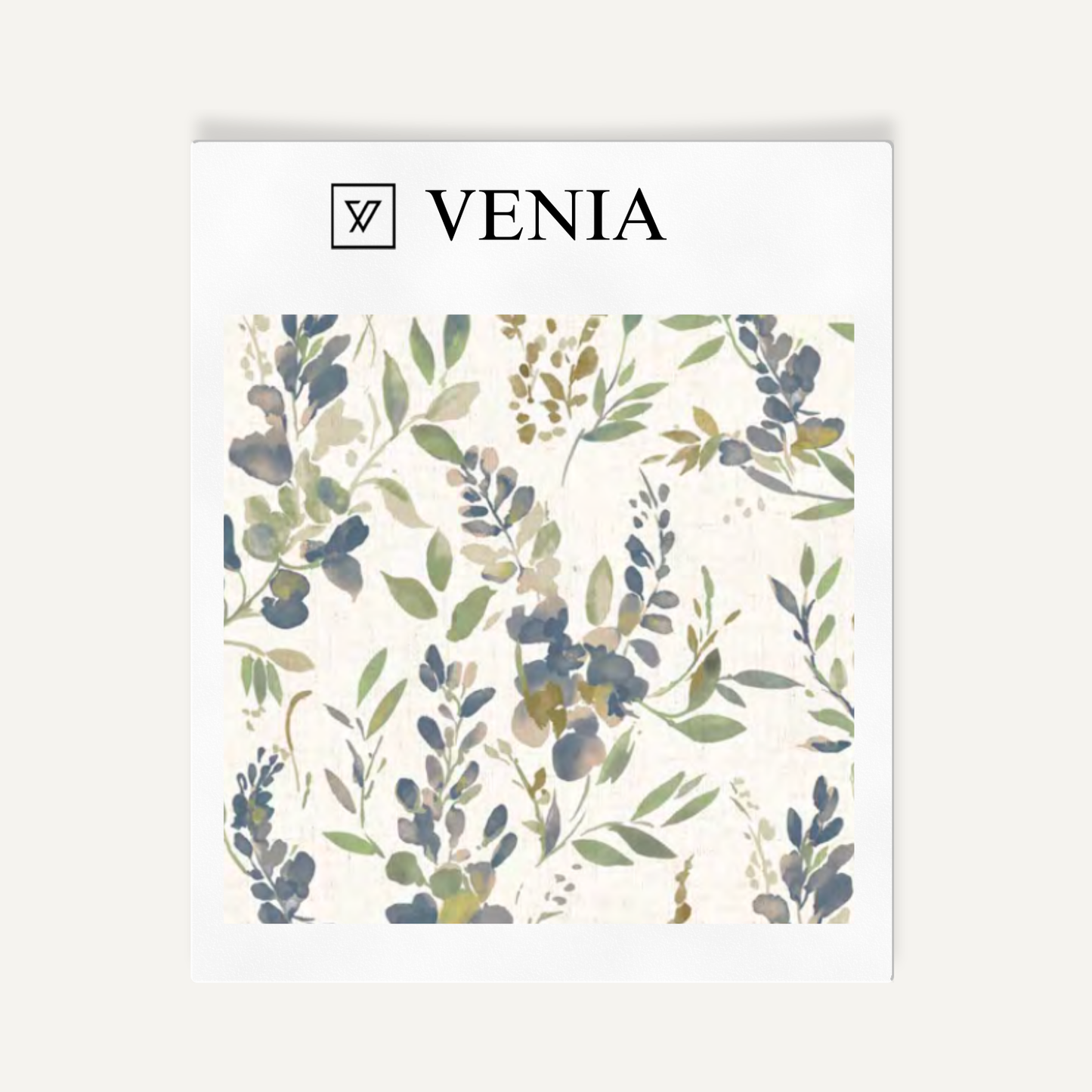 Indigo spring meadow upholstery fabric swatch by Venia Home