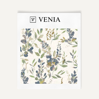 Indigo spring meadow upholstery fabric swatch by Venia Home