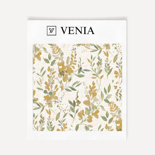 Mustard spring meadow upholstery fabric swatch by Venia Home