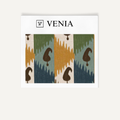 Brown motif sprout upholstery fabric swatch by Venia Home