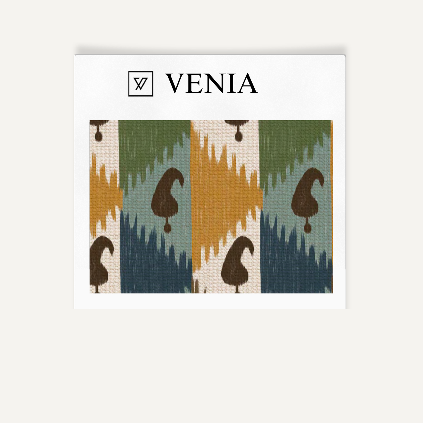 Brown motif sprout upholstery fabric swatch by Venia Home