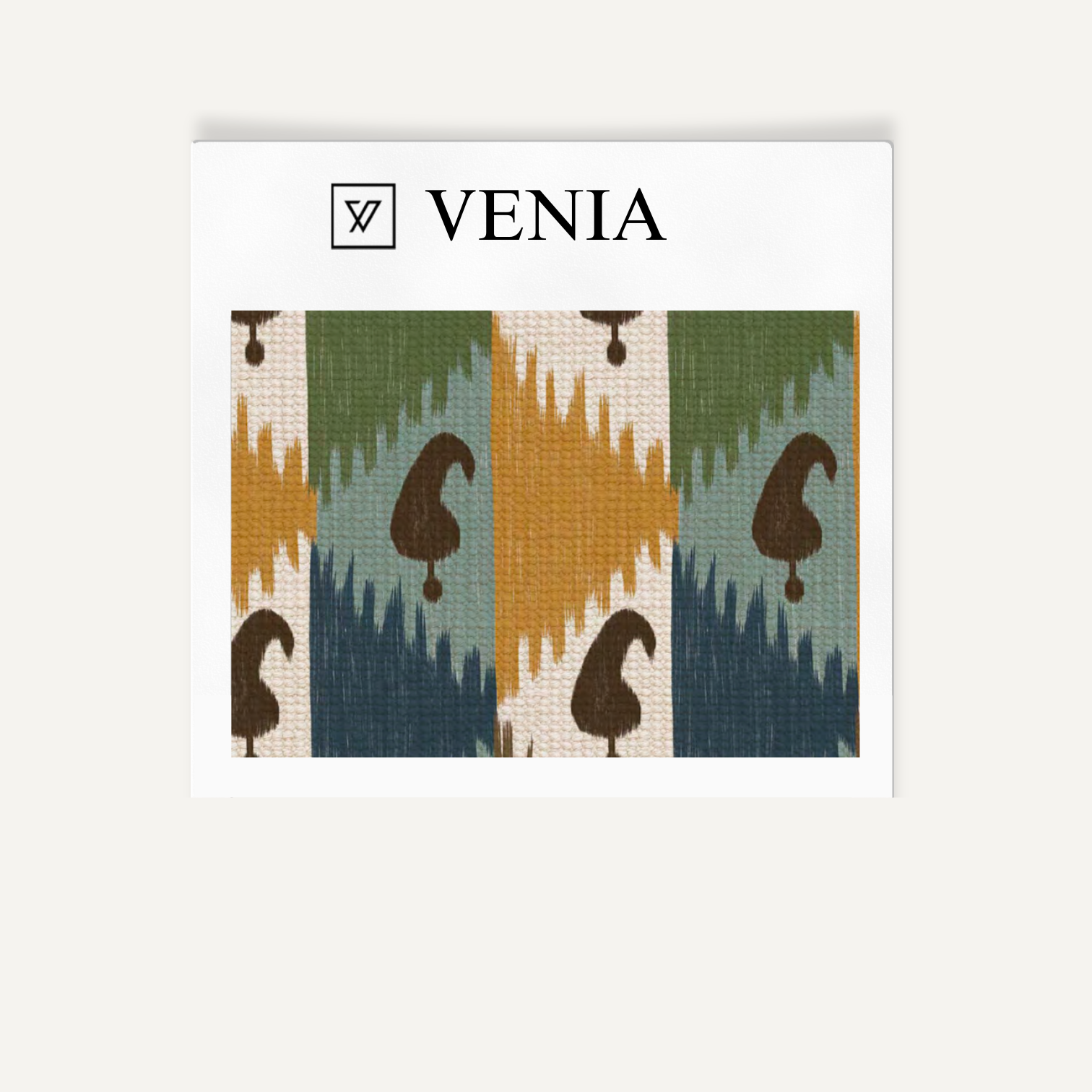 Brown motif sprout upholstery fabric swatch by Venia Home