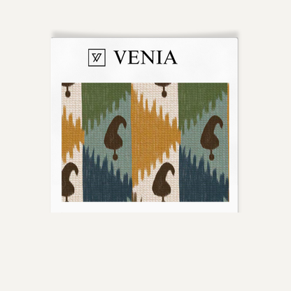 Brown motif sprout upholstery fabric swatch by Venia Home
