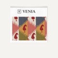 Red motif sprout upholstery fabric swatch by Venia Home