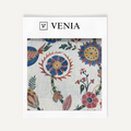 Indigo summer garland upholstery fabric swatch by Venia Home