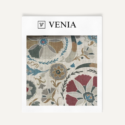 Suzani bloom Kashgar upholstery fabric swatch by Venia Home