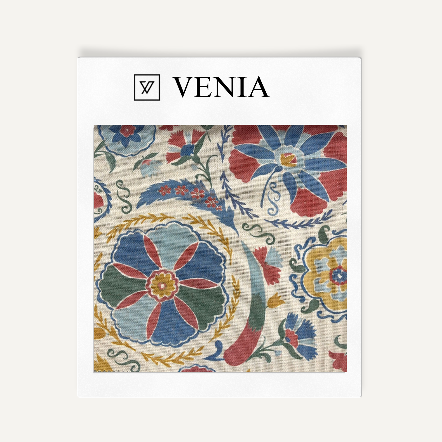 Suzani bloom Samarkand upholstery fabric swatch by Venia Home