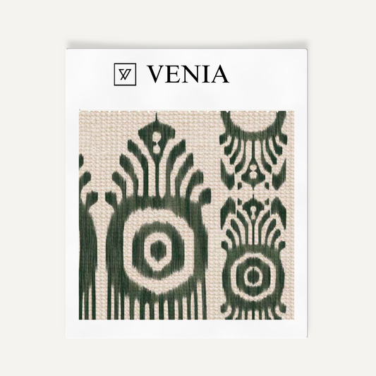 Green talisman eye upholstery fabric swatch by Venia Home