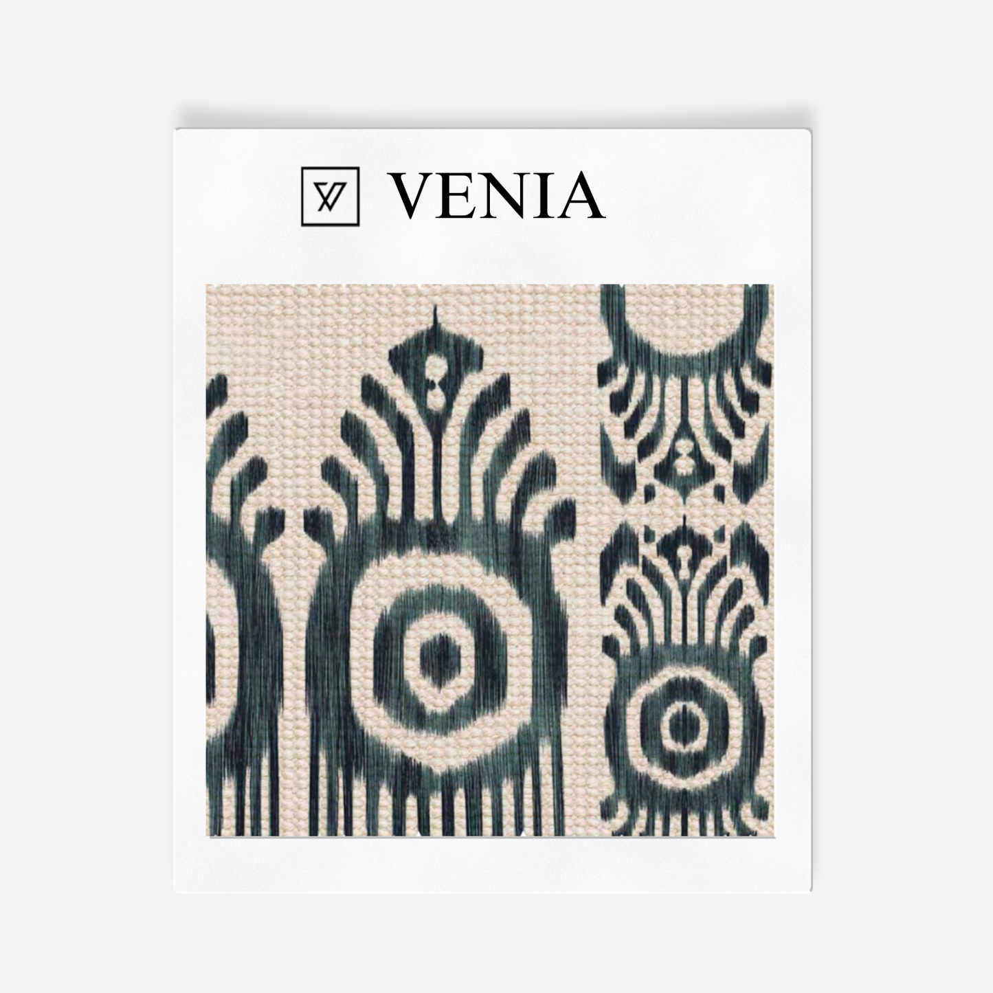 Indigo talisman eye upholstery fabric swatch by Venia Home