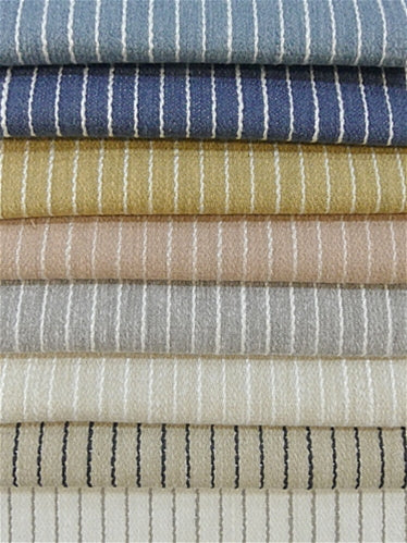 Thin stripes fabric collection embroidery detail
