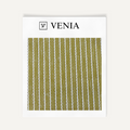 Yellow-green thin stripes upholstery fabric swatch by Venia Home
